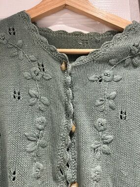 Embroidered Knit Cardigan - coastal grandma